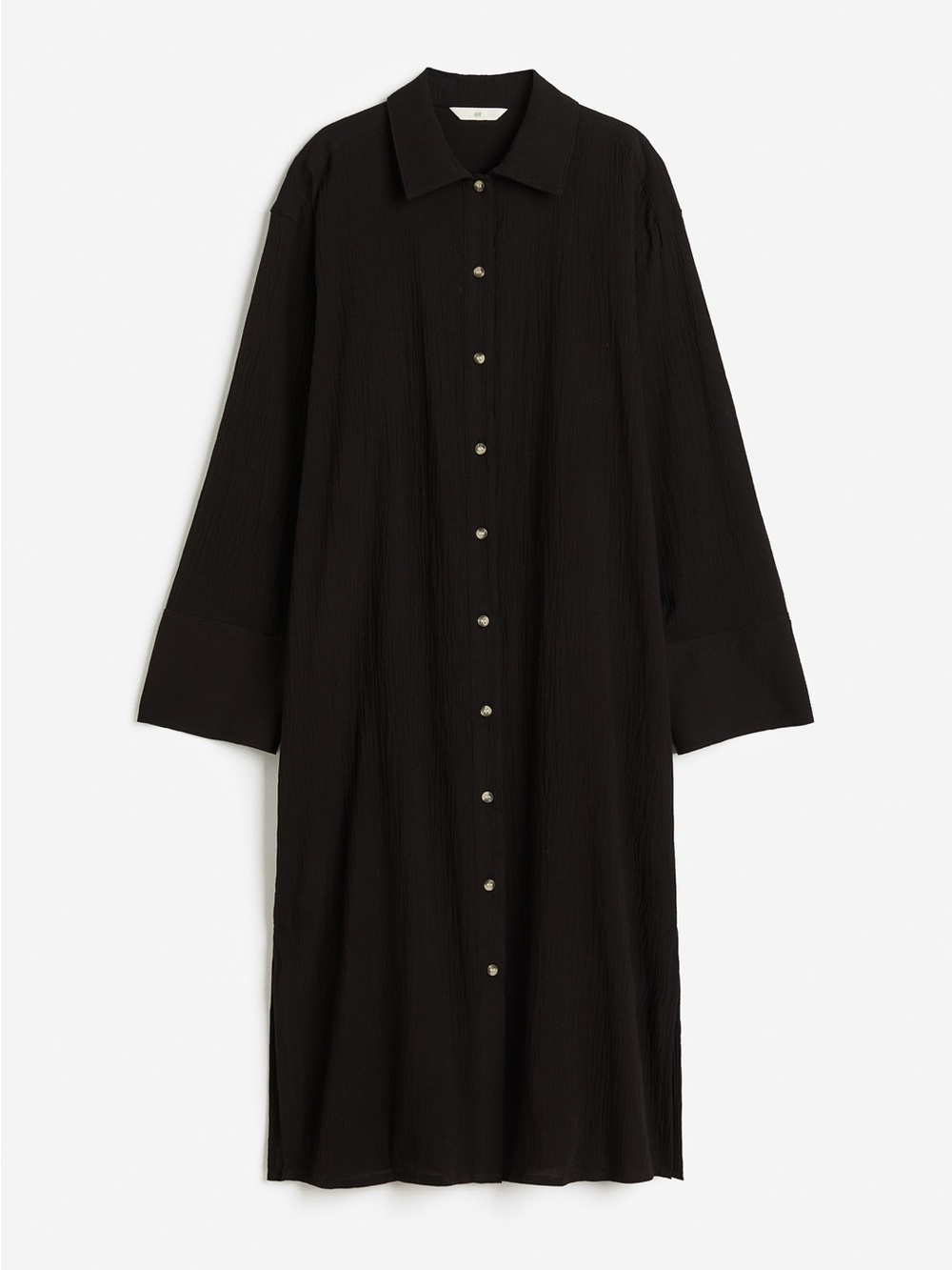 H&M 100% Cotton Creped Shirt Dress Size Small